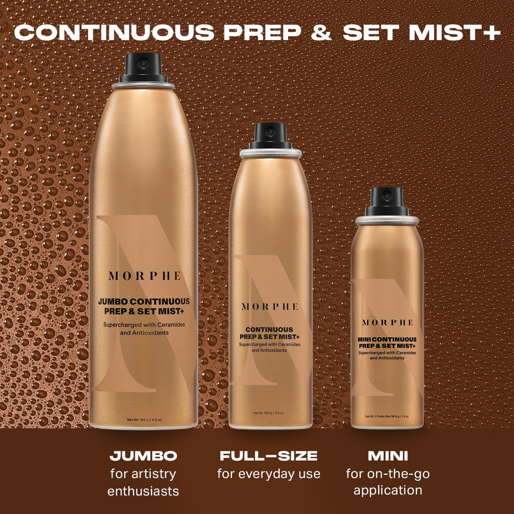 MORPHE Mini Continuous Prep & Set Spray – Travel Size Hydrating Ceramide Mist