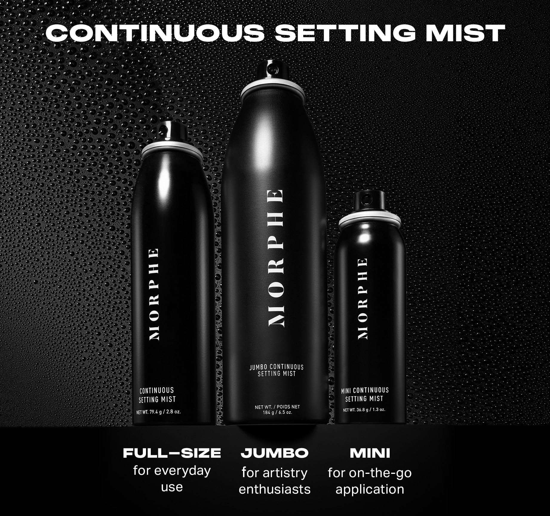 MORPHE Mini Continuous Setting Mist – Travel-Size, Natural Radiant Finish