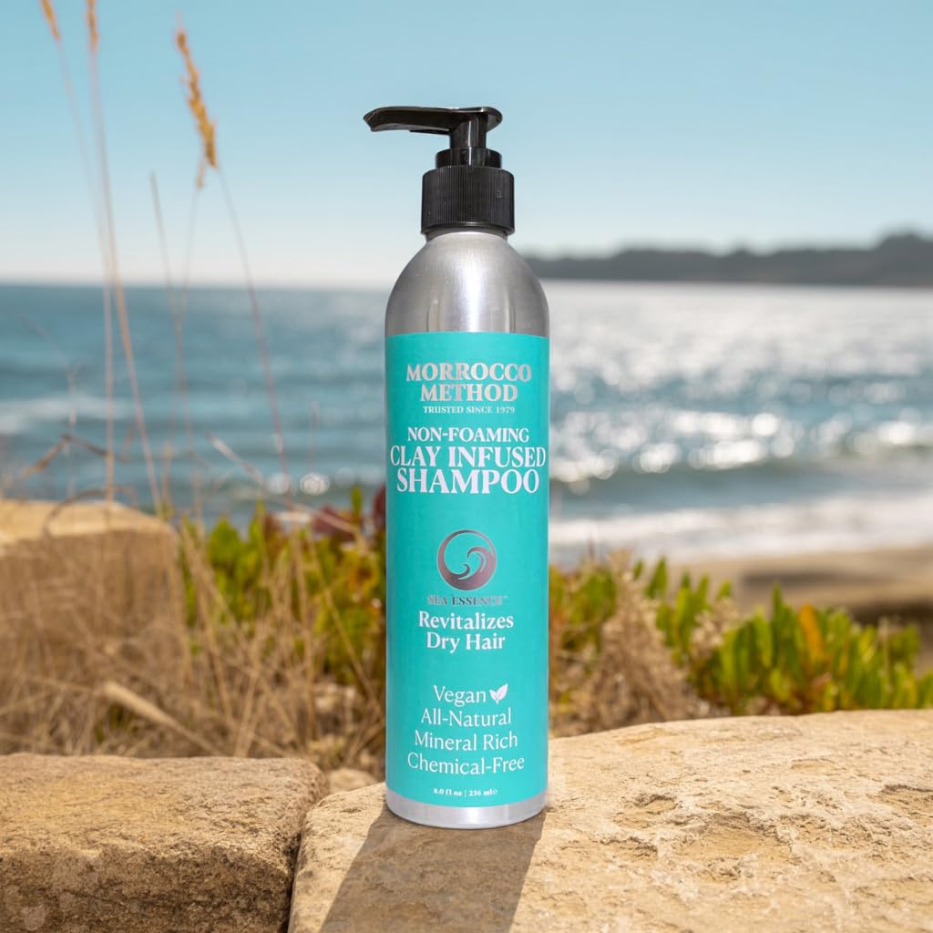 Morrocco Method Sea Essence Non-Foaming Shampoo – Deep Hydration for Dry Hair, Vegan & Mineral Rich (8 oz)