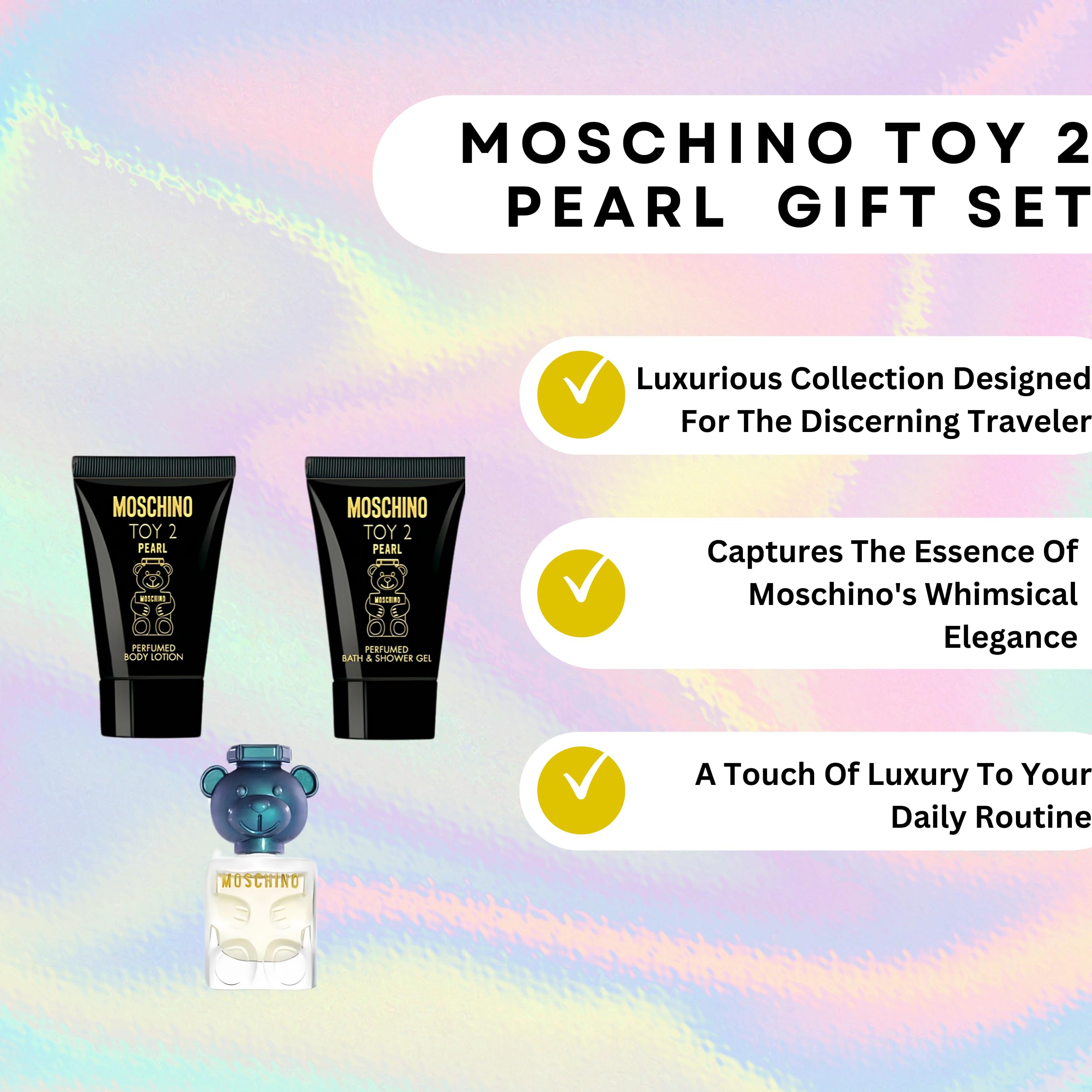 Moschino Toy 2 Pearl Gift Set – Mini EDP, Bath Gel & Body Lotion