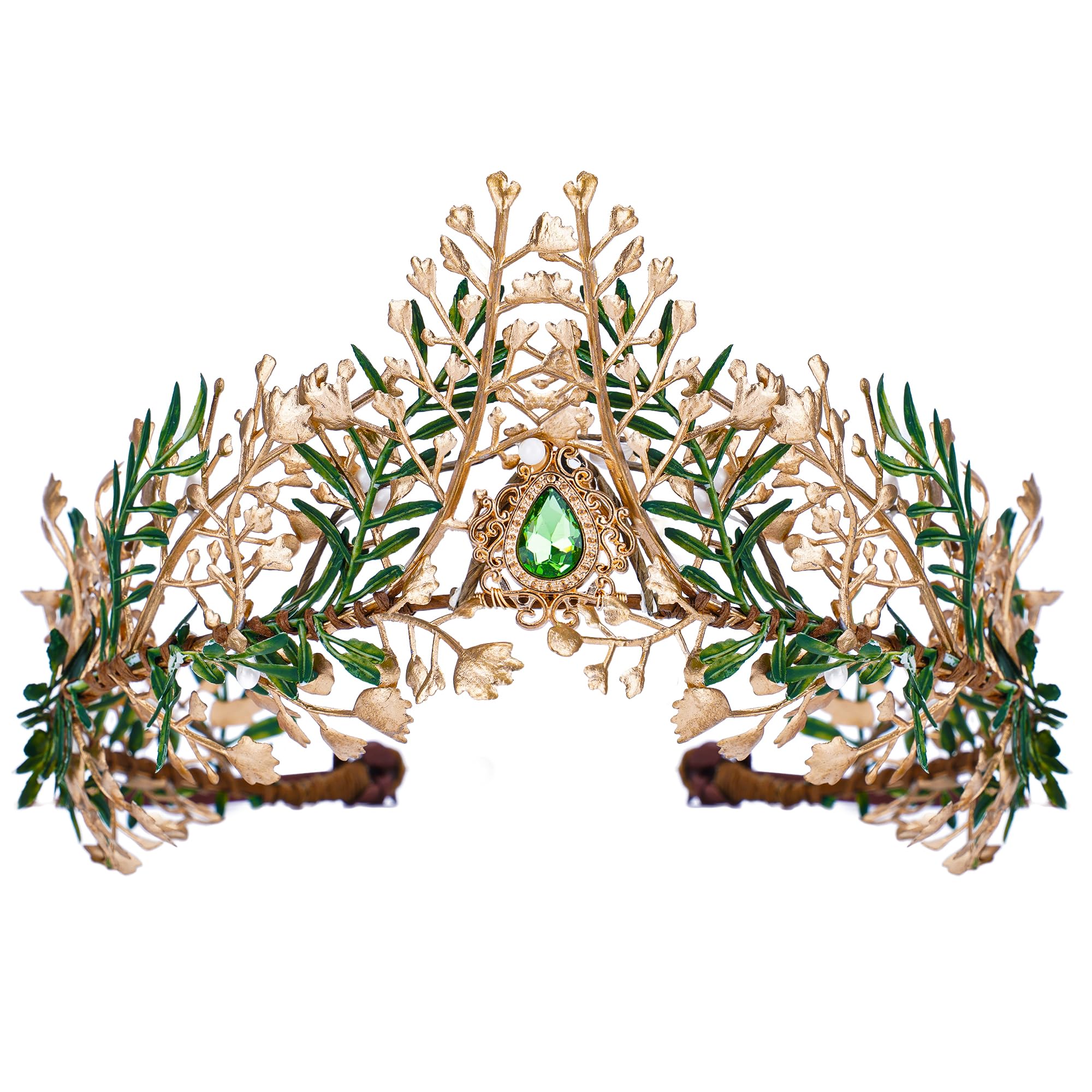 MOSTORY Woodland Fairy Flower Crown – Handmade Leaf Elf Headband for Cosplay, Halloween & Weddings