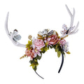 MOSTORY Handmade White Antler Headband – Forest Butterfly Crown for Weddings & Cosplay
