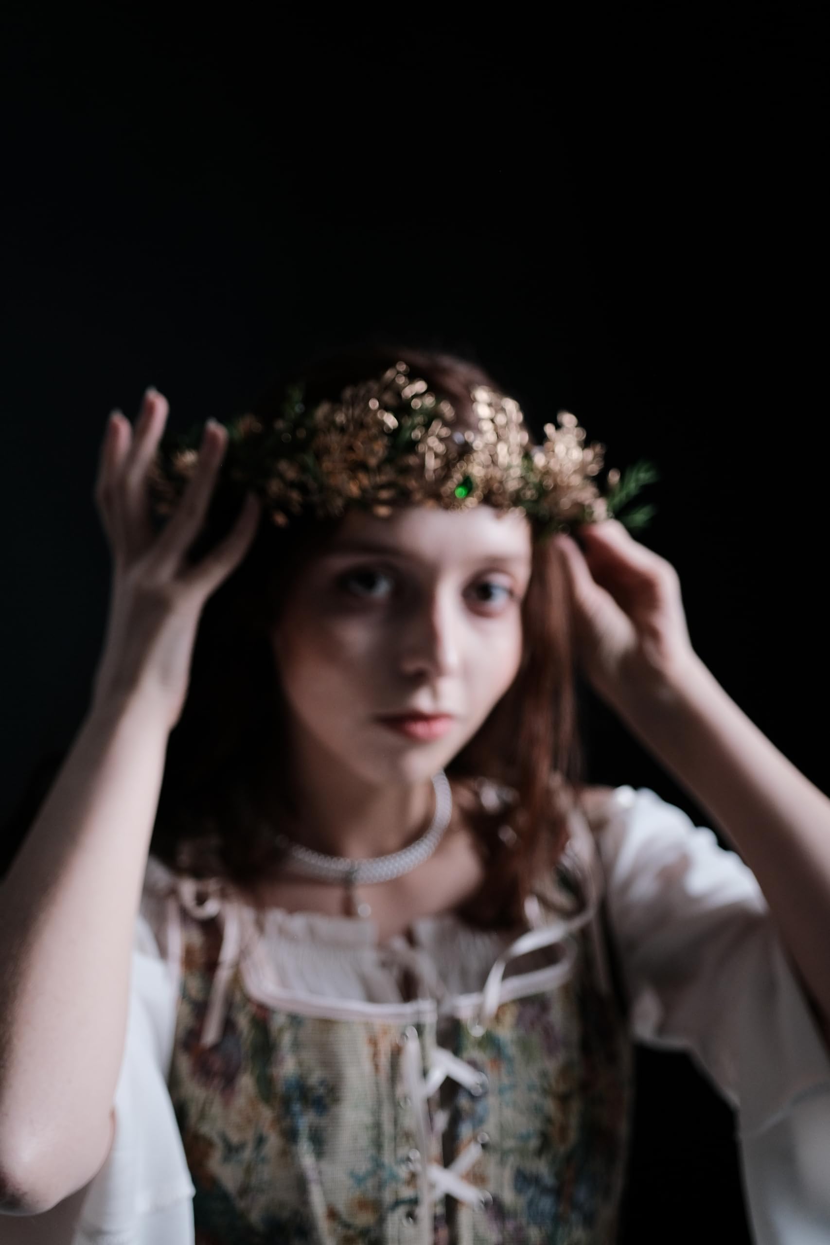 MOSTORY Woodland Fairy Flower Crown – Handmade Leaf Elf Headband for Cosplay, Halloween & Weddings
