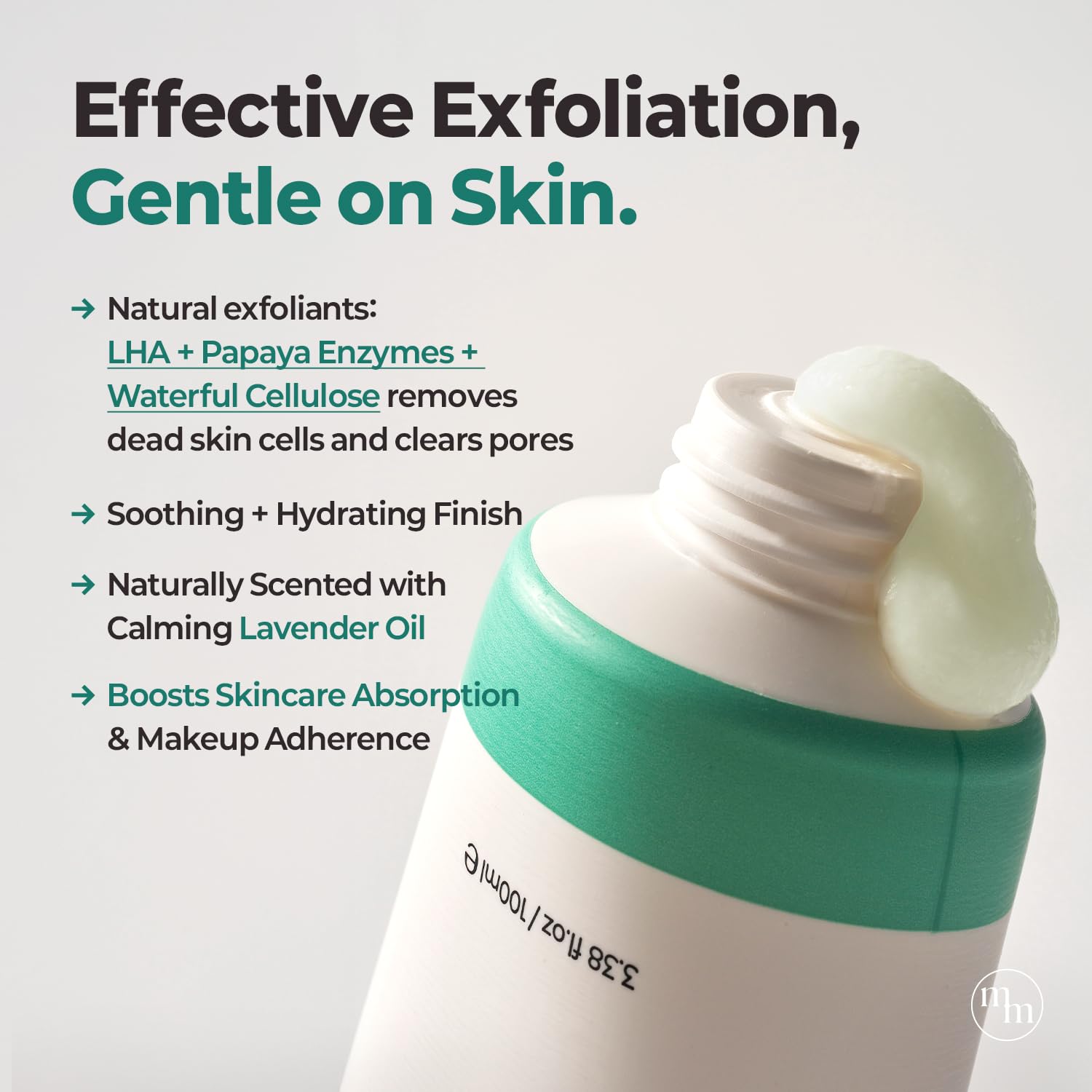 MOTHER MADE LHA Green Tea Exfoliating Aqua Peel Gel – Pore Care, Gentle Facial Exfoliator, 2 Pack (100ml each) | Vegan, Korean Skincare