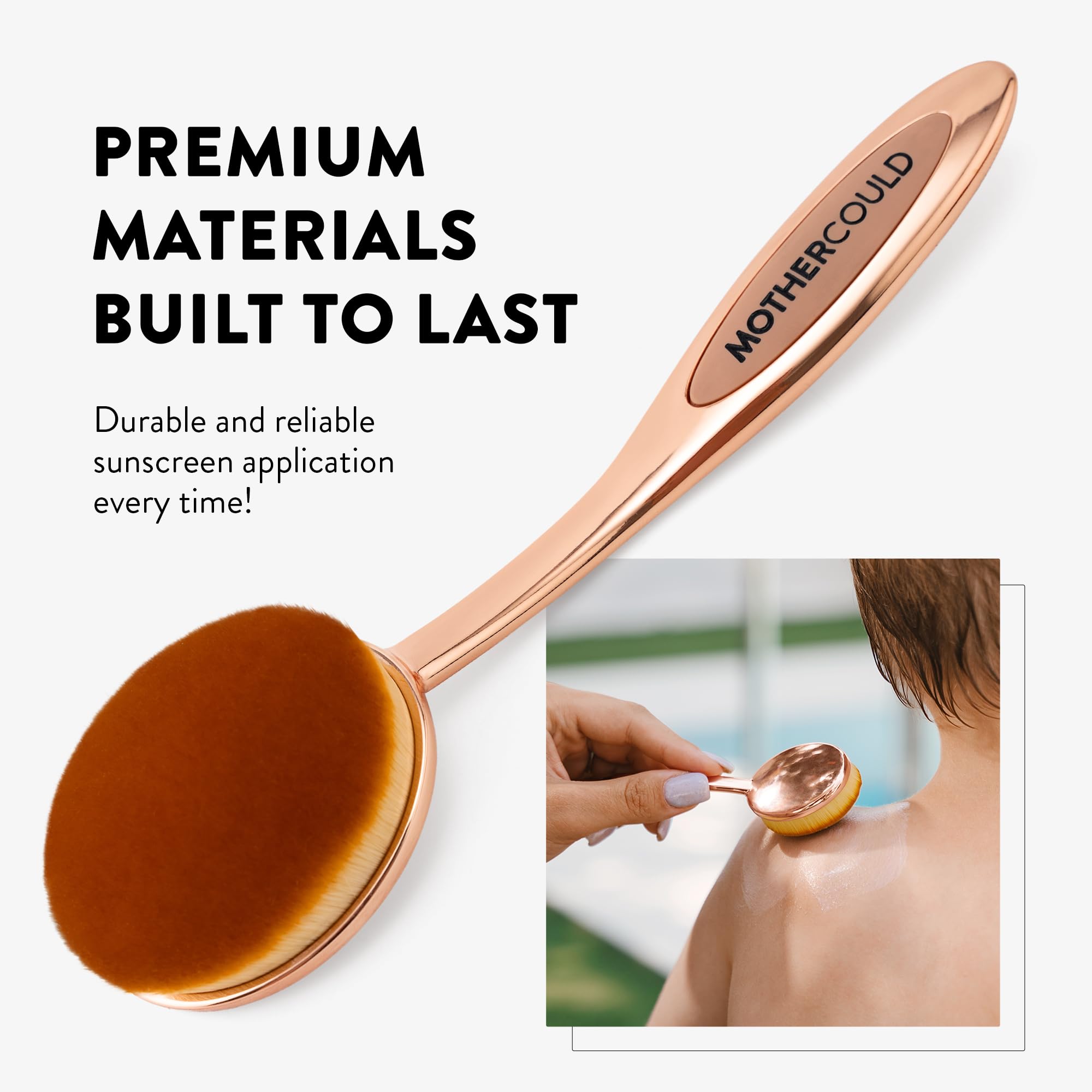 MotherCould Premium Sunscreen Brush Set – Rose Gold (2 Pack) – Mess-Free Sun Care