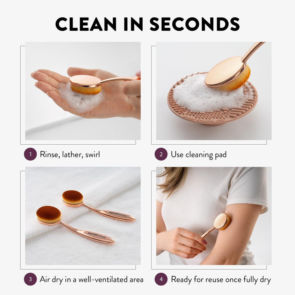 MotherCould Premium Sunscreen Brush Set – Rose Gold (2 Pack) – Mess-Free Sun Care