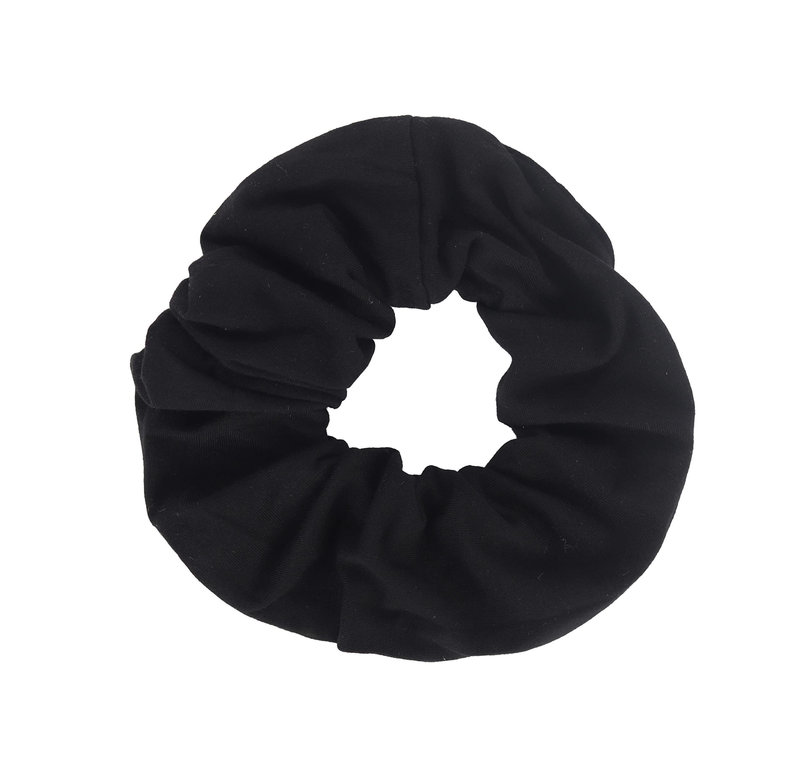 Motique Accessories Jumbo Cotton Scrunchie Hair Tie - Black