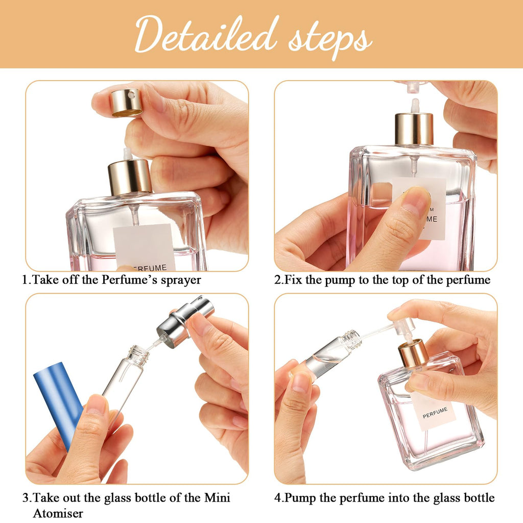 Motiskyy 140 Pcs 5ml Refillable Perfume Atomizers Bulk – Mini Travel Sprayers with Transfer Tool (Morandi Color)