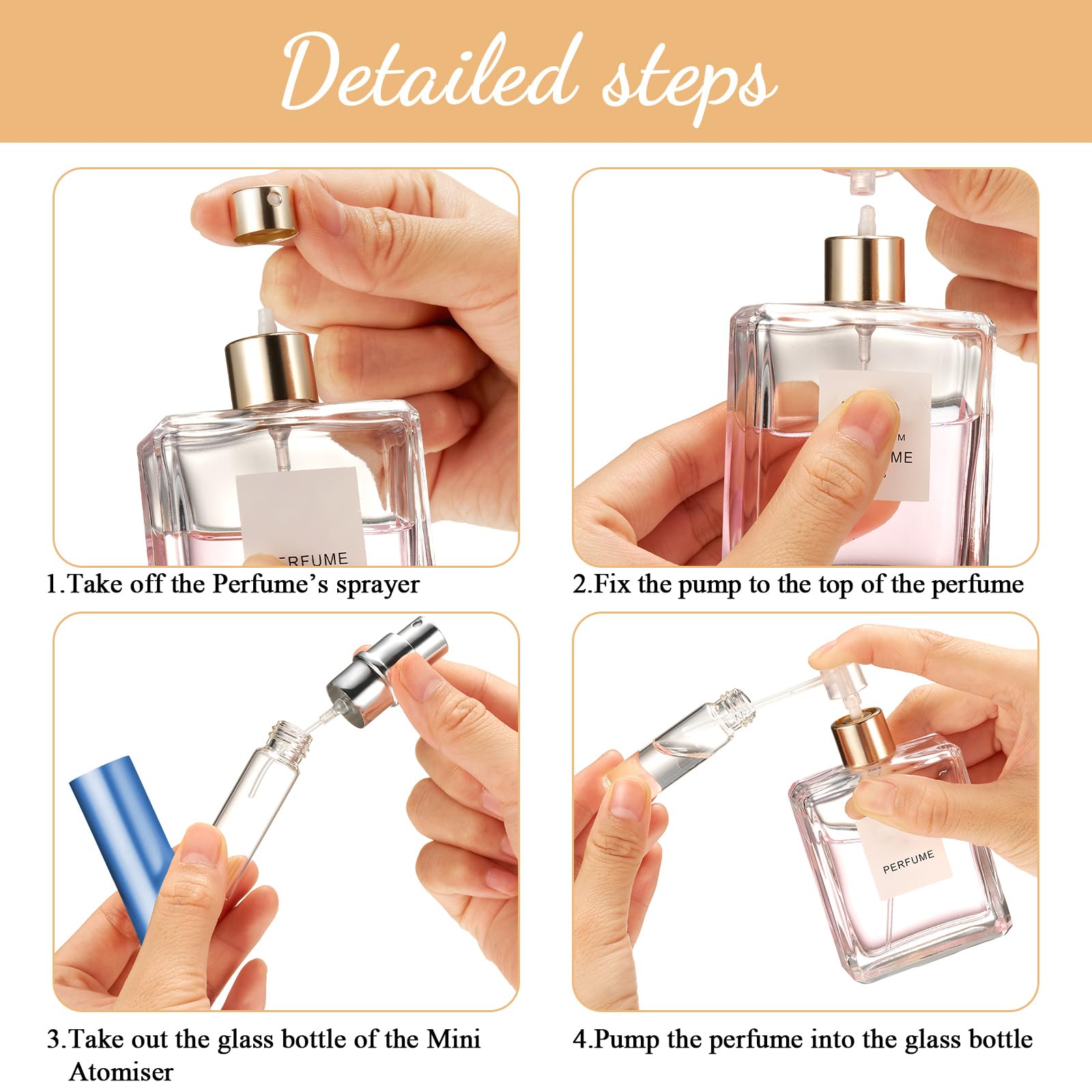 Motiskyy 140 Pcs 5ml Refillable Perfume Atomizers Bulk – Mini Travel Sprayers with Transfer Tool (Morandi Color)