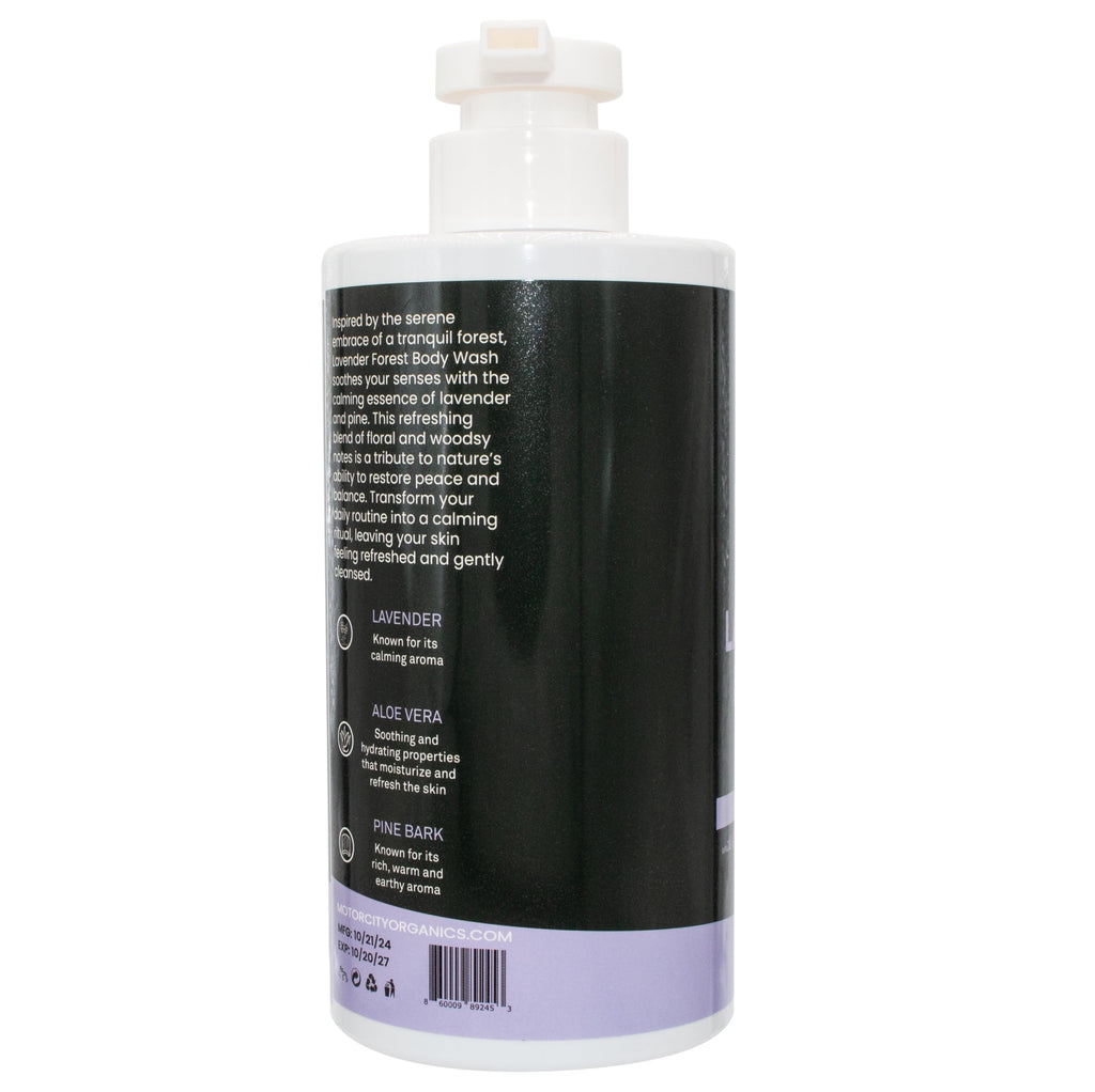 Motor City Organics Lavender Forest Body Wash - Calming Lavender & Herbal Extracts, 16.9 oz, Paraben-Free