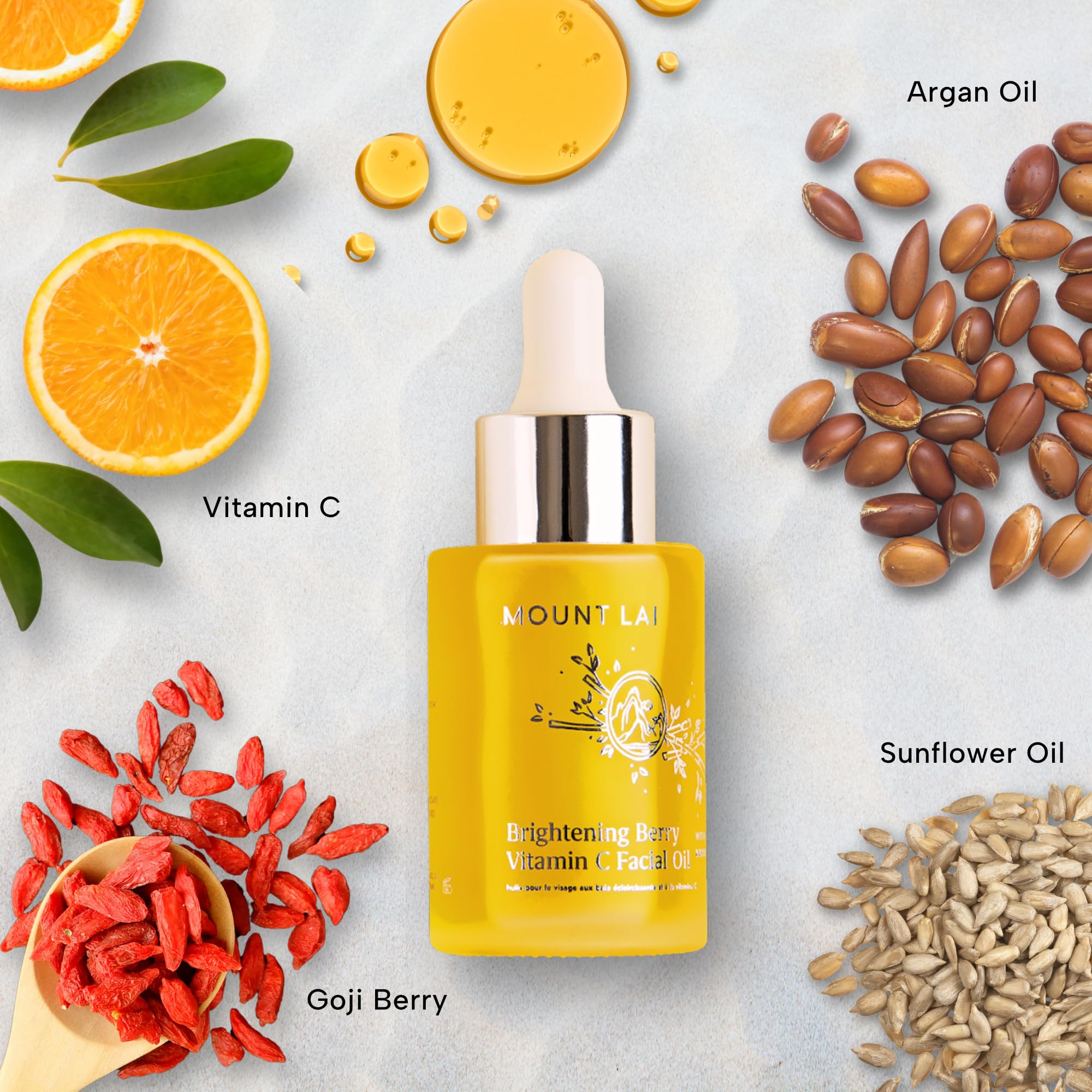 Mount Lai Vitamin C Facial Oil with Goji Berry | Radiant Skin & Glow (30mL)