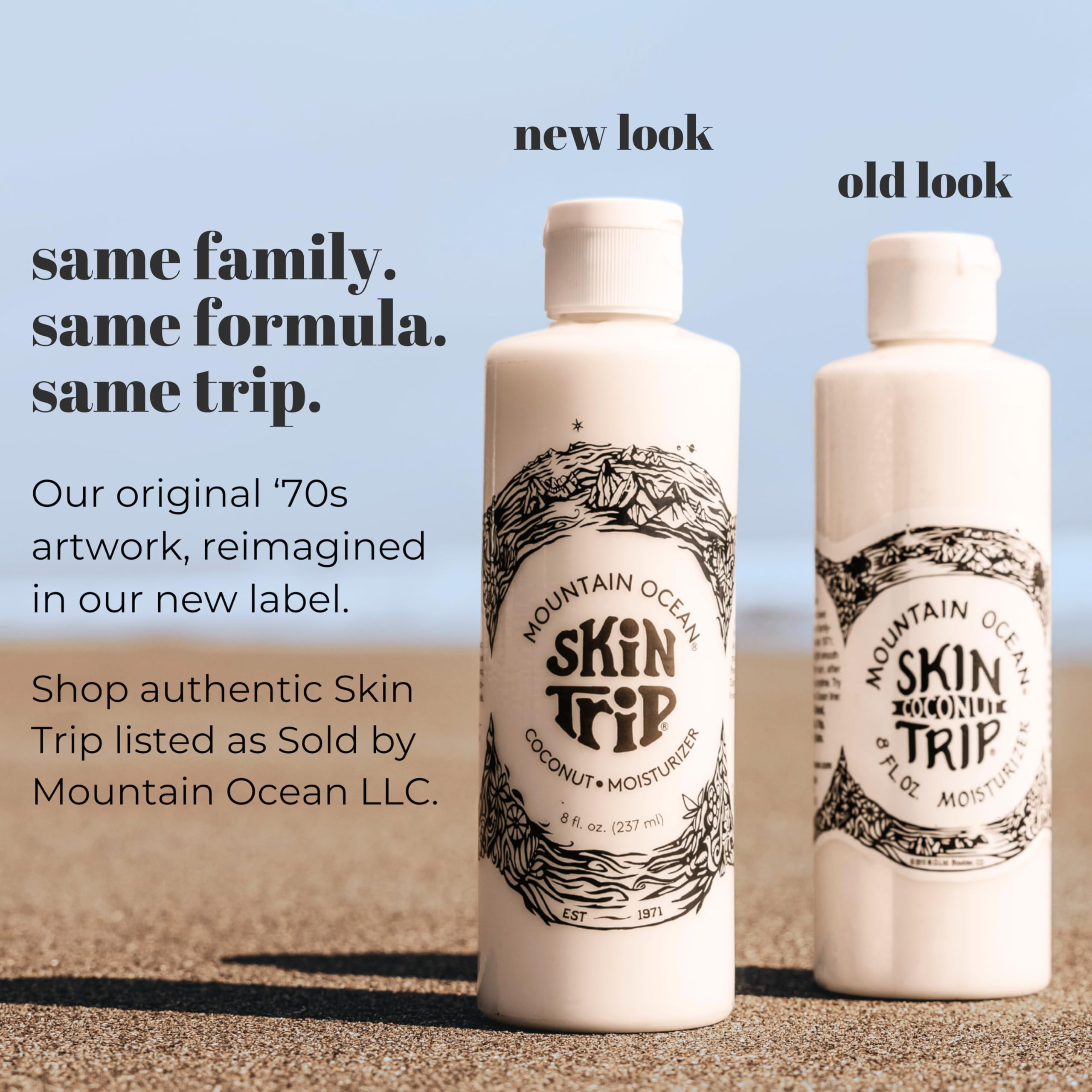 Mountain Ocean The Original Skin Trip Coconut Body Lotion – 8 oz, Lightweight, Fast-Absorbing