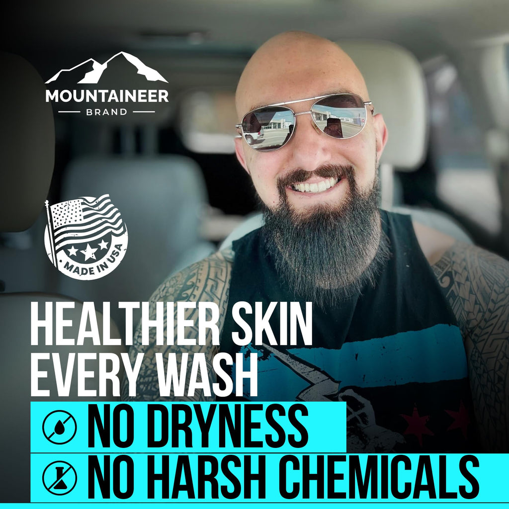 Mountaineer Brand Bald Head Wash – Natural 2-in-1 Scalp & Shave Soap; Fresh & Natural Scent | Made in WV | 4oz