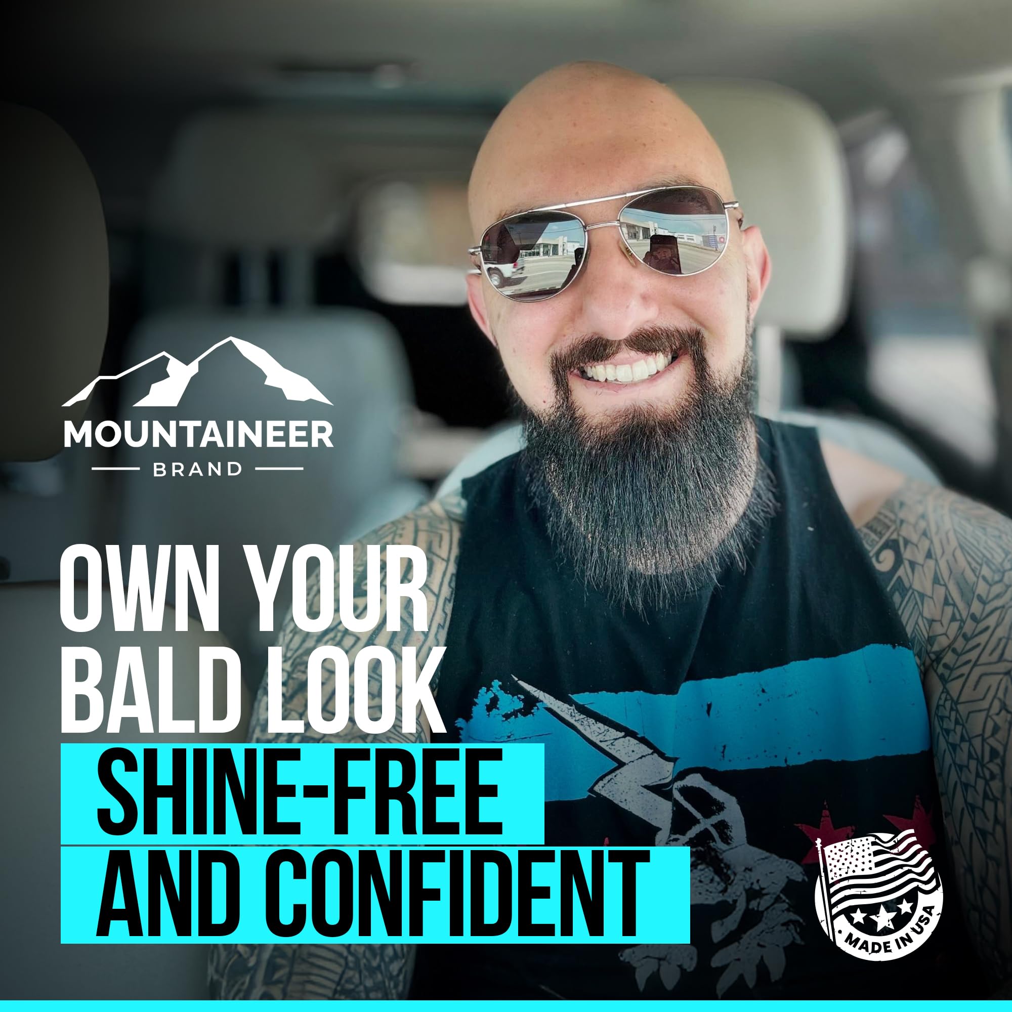 Mountaineer Brand Natural Anti Shine for Bald Head | Fresh Scent, Oil Control & pH Balance | 4oz | Made in West Virginia