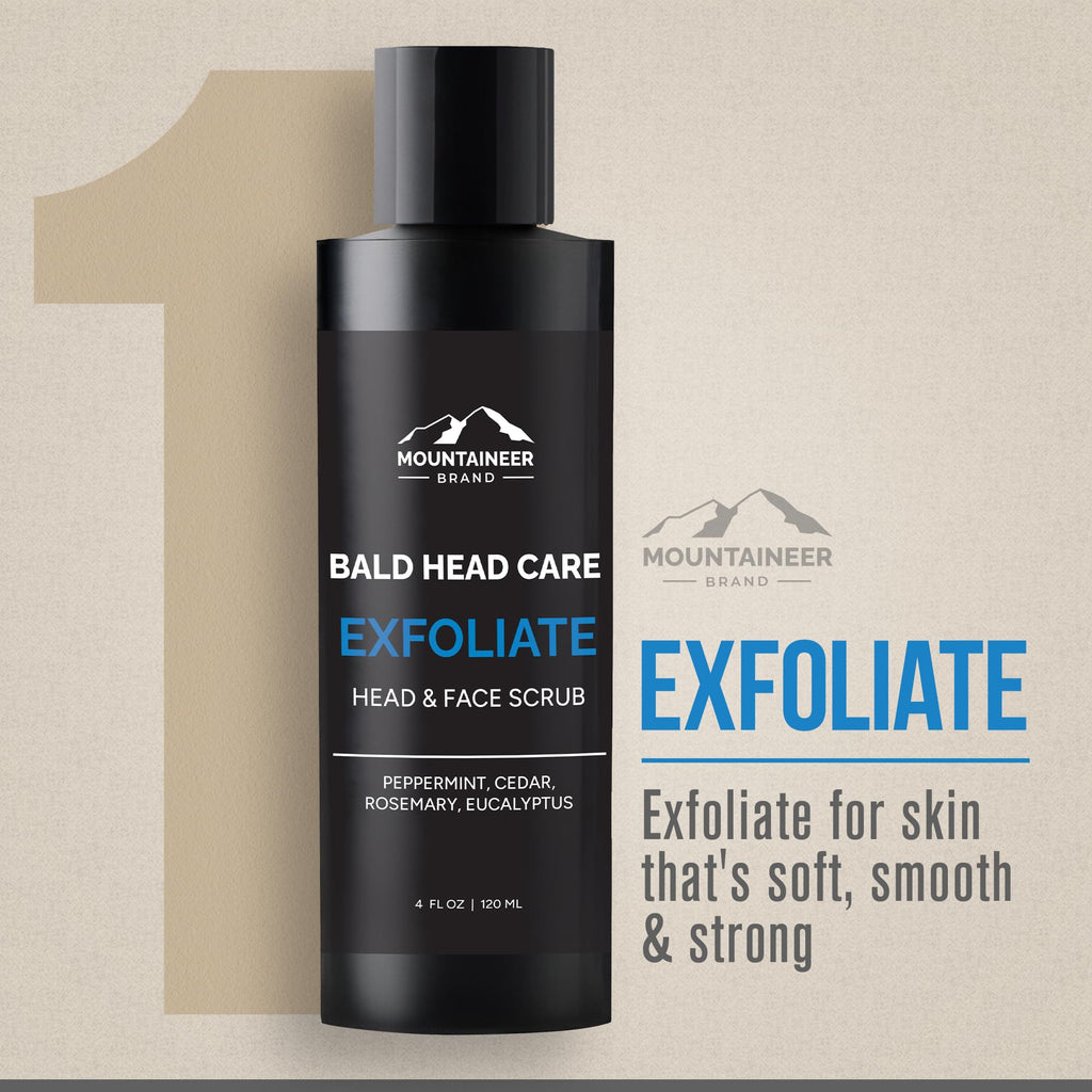 Mountaineer Brand Bald Head Care | All-Natural 4 Step Daily Skincare for Scalp & Face