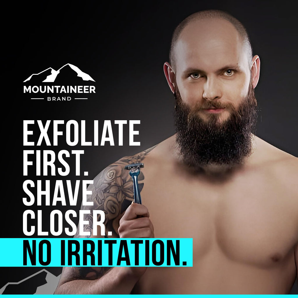 Mountaineer Brand Natural Bald Head Exfoliator – Fresh Scent, Scalp & Face Scrub (4oz) – Made in WV