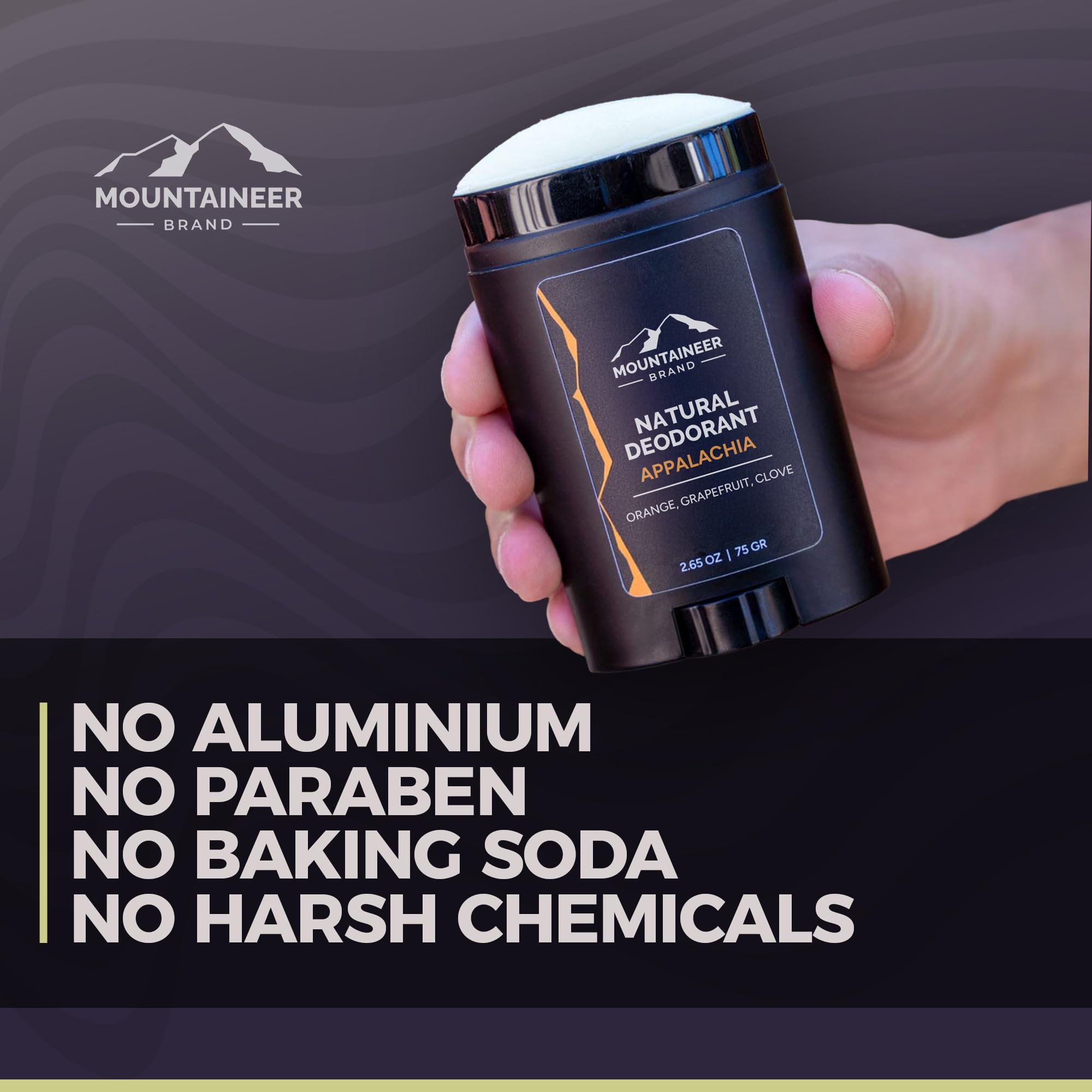 Mountaineer Brand Natural Deodorant for Men | Aluminium Free | Timber Scent | Made in West Virginia | 2.65 oz