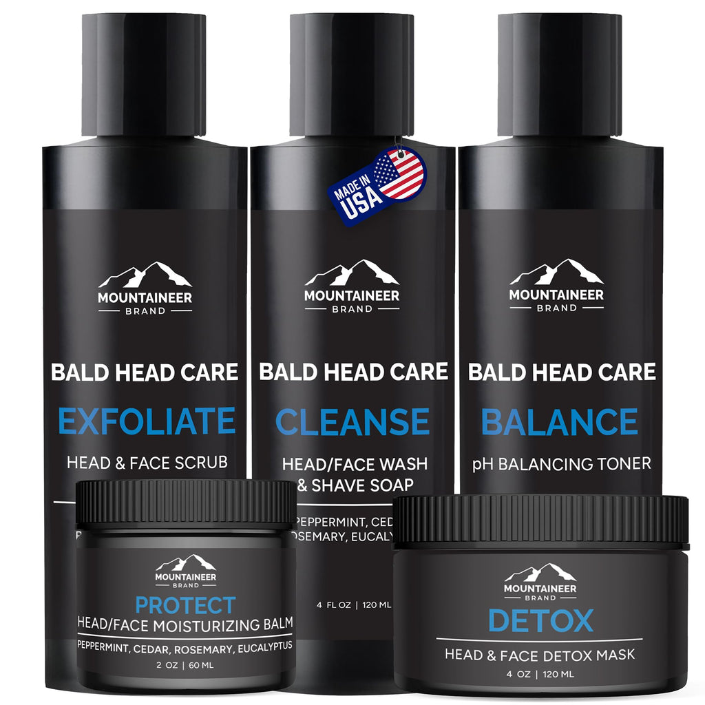 Mountaineer Brand Ultimate Bald Head Care Bundle for Men | 5-Step All-Natural Skincare