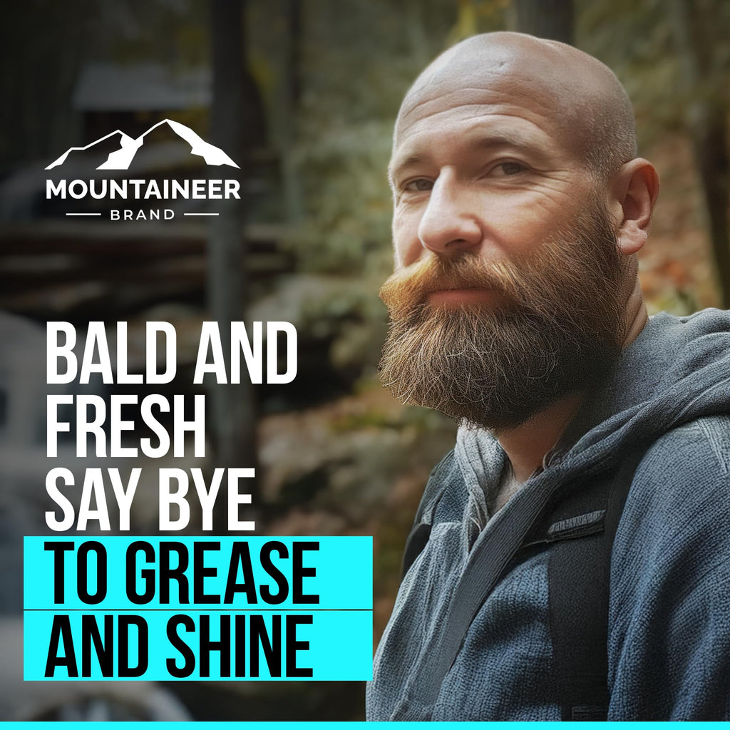 Mountaineer Brand Natural Anti Shine for Bald Head | Fresh Scent, Oil Control & pH Balance | 4oz | Made in West Virginia