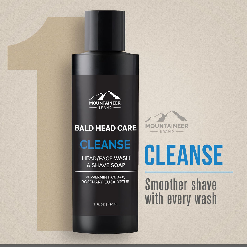Mountaineer Brand Bald Head Shampoo & Moisturiser – Fresh & Natural Scent | Made in WV | Hydrating 4oz
