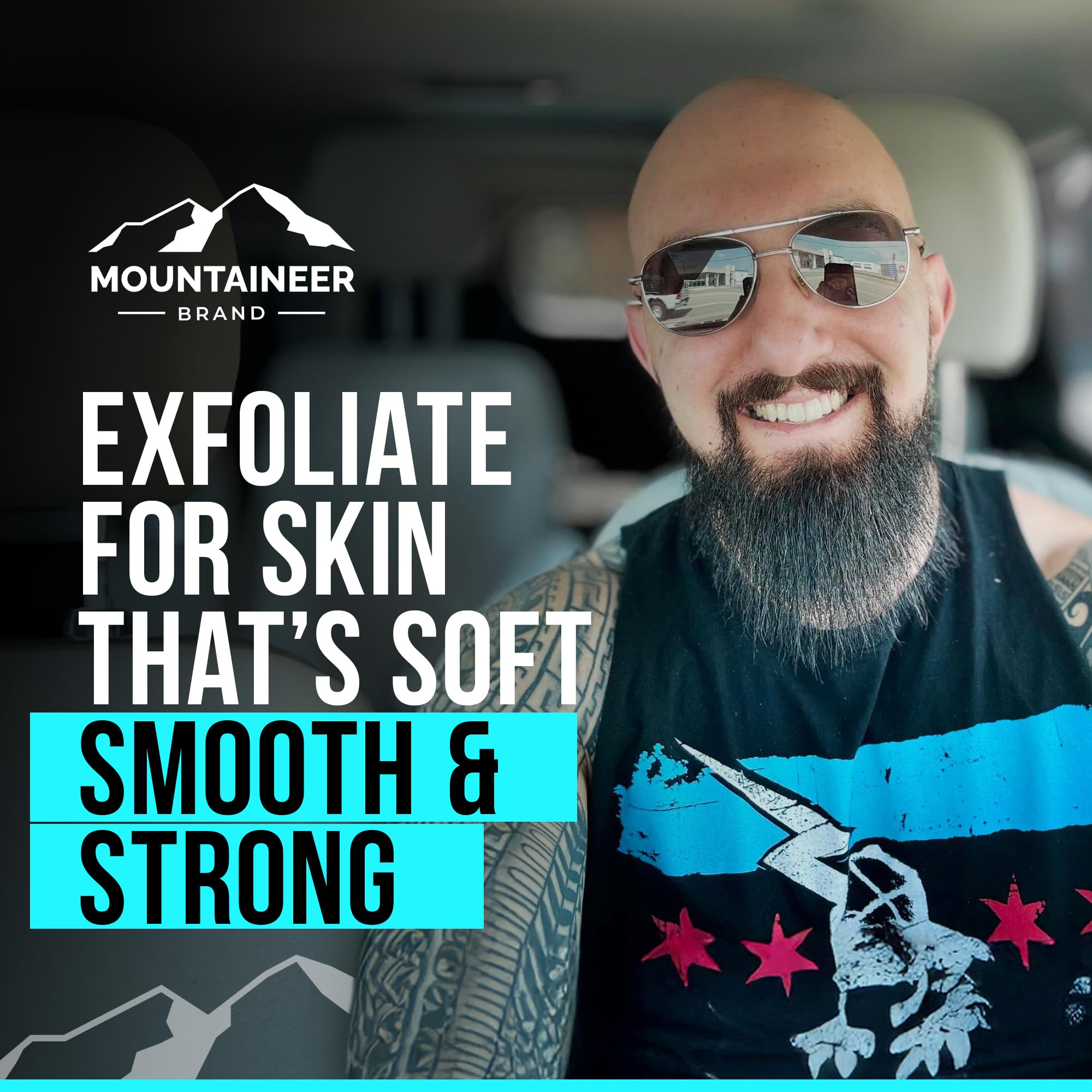 Mountaineer Brand Natural Bald Head Exfoliator – Fresh Scent, Scalp & Face Scrub (4oz) – Made in WV