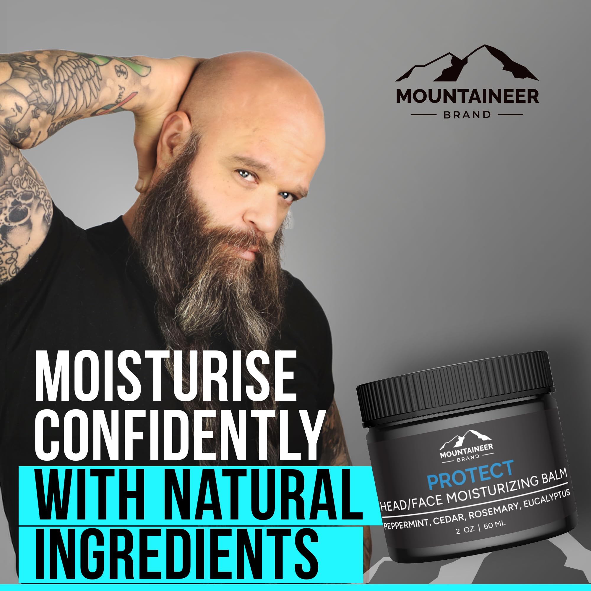 Mountaineer Brand Bald Head Shampoo & Moisturiser – Fresh & Natural Scent | Made in WV | Hydrating 4oz