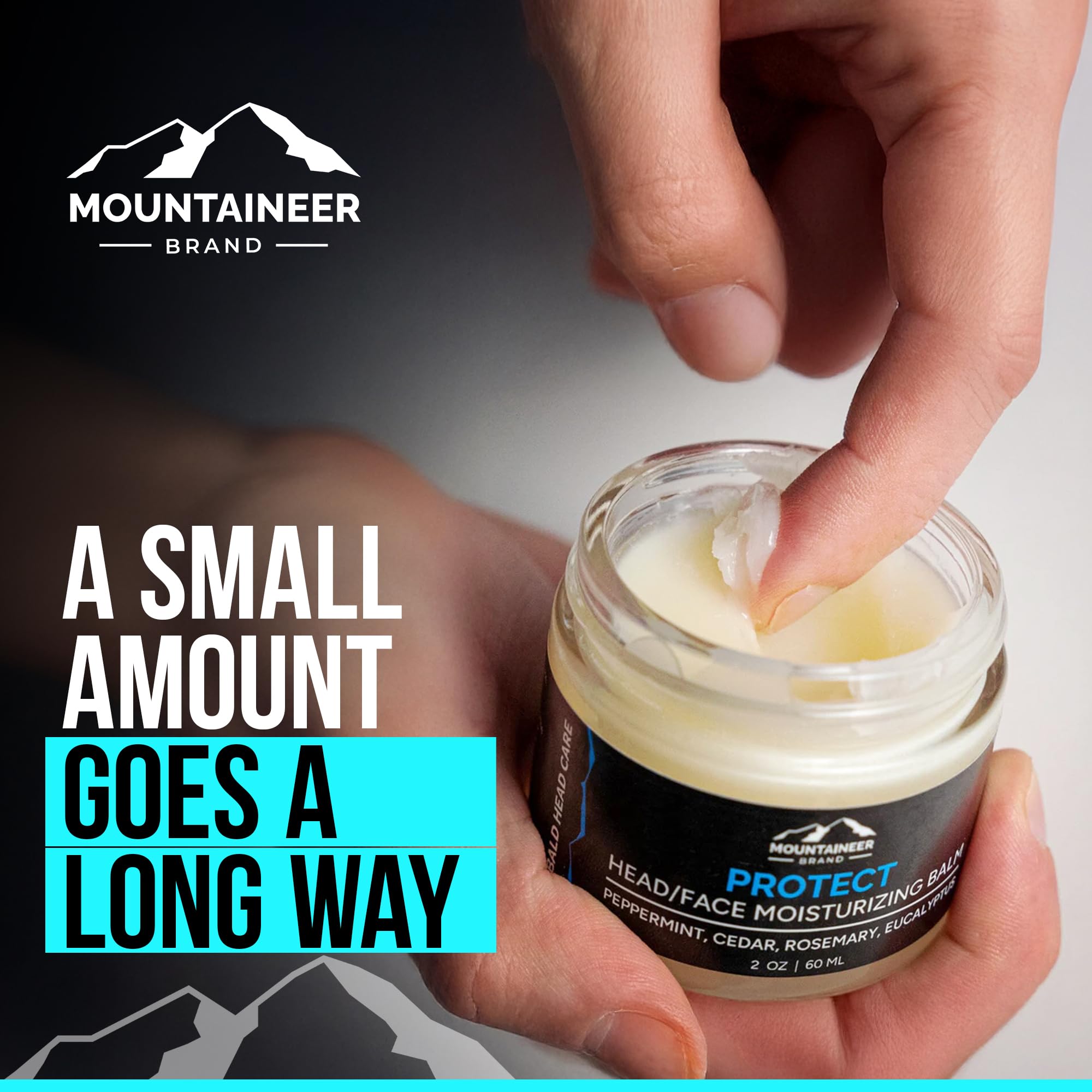 Mountaineer Brand Natural Moisturiser | Fresh Scent Bald Head Care for Men | Non-Greasy, 2oz | Made in WV