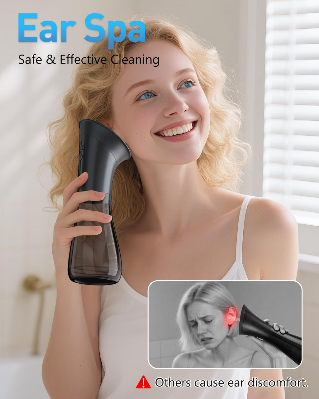 MOVMAO Ear Wax Removal Kit - Electric Ear Cleaner with LED Display, Dual Tank, IPX7 Waterproof