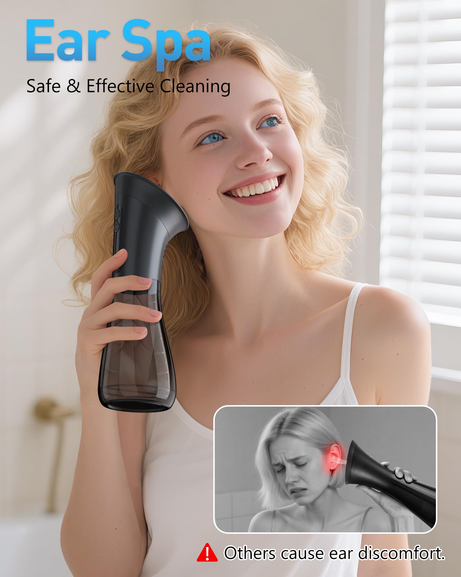 MOVMAO Ear Wax Removal Kit - Electric Ear Cleaner with LED Display, Dual Tank, IPX7 Waterproof