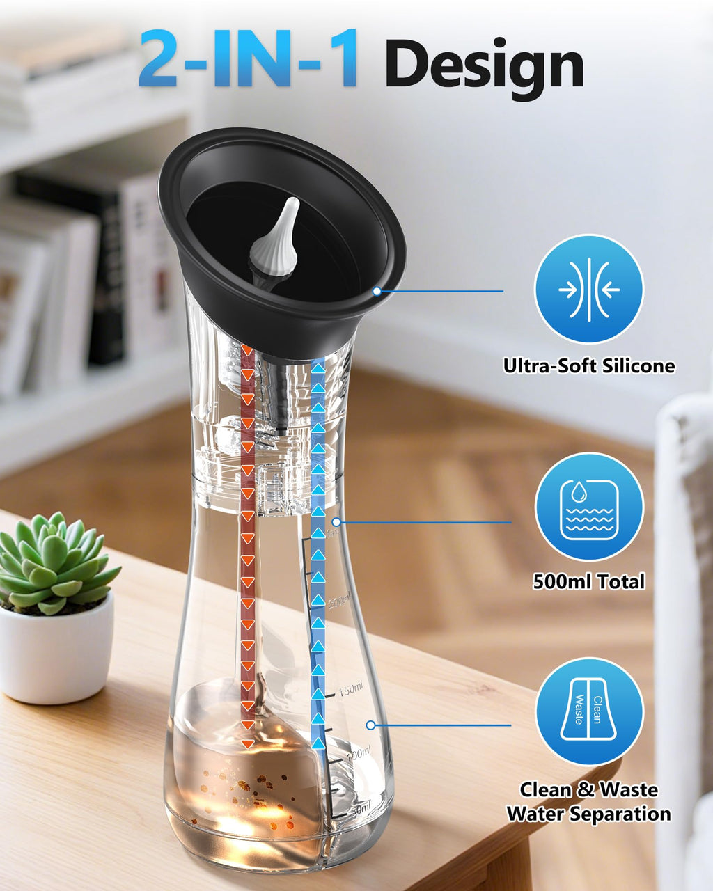 MOVMAO Ear Wax Removal Kit - Electric Ear Cleaner with LED Display, Dual Tank, IPX7 Waterproof