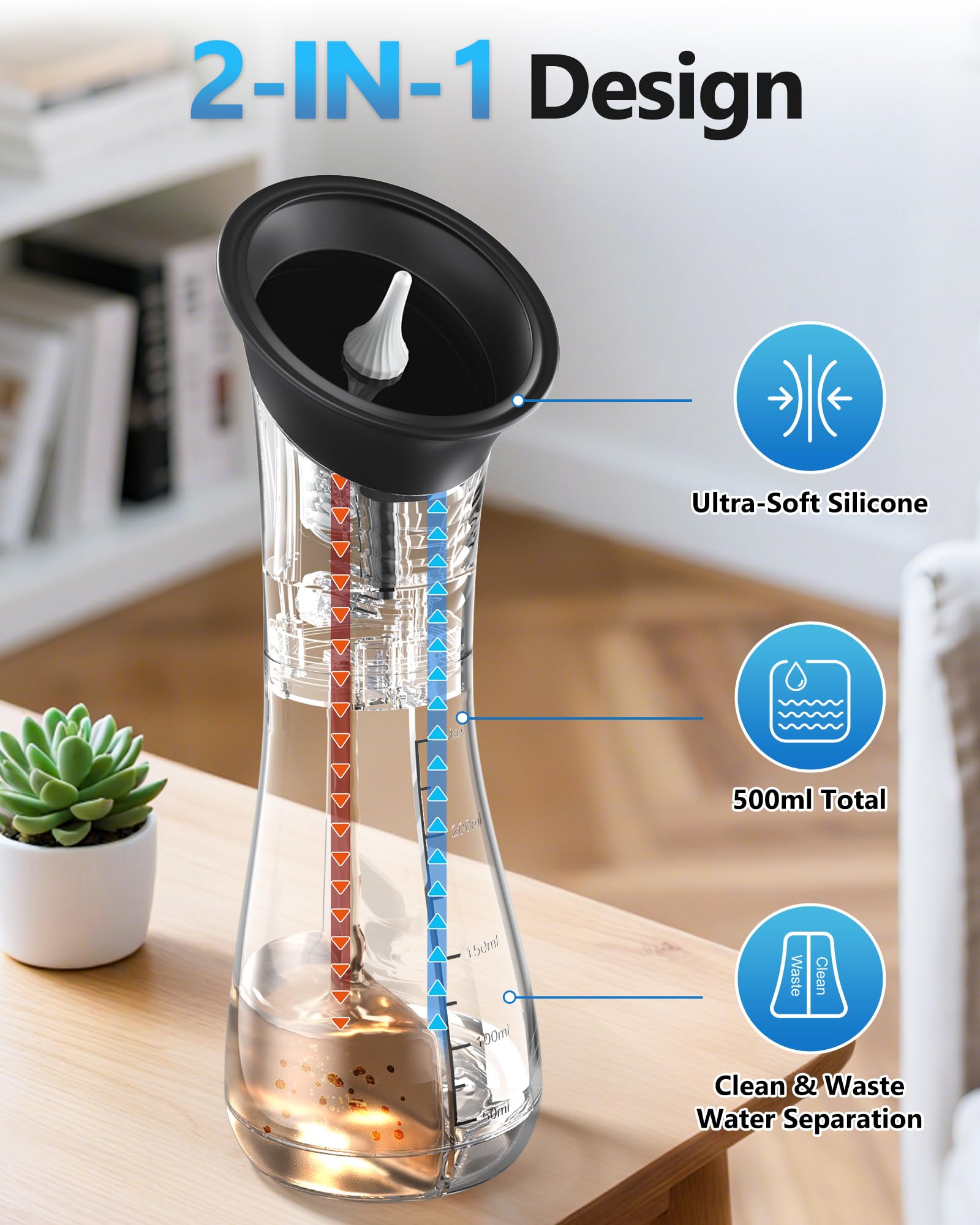 MOVMAO Ear Wax Removal Kit - Electric Ear Cleaner with LED Display, Dual Tank, IPX7 Waterproof