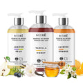 MOXE Natural Hand Wash 3-Pack – Jasmine Orange, Vanilla Honey & Juniper Pear | Plant-Based, Vegan, Sulfate-Free, 12 oz bottles