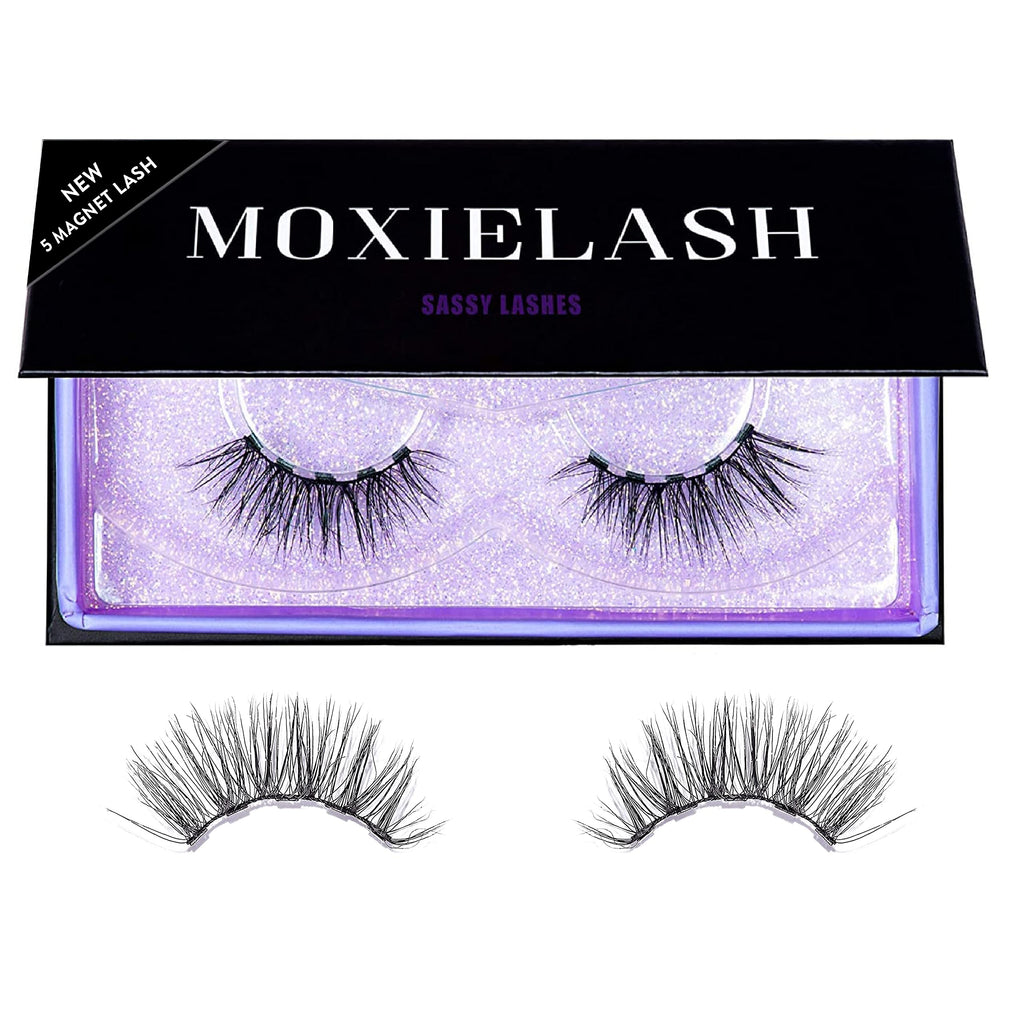 MoxieLash Sassy Lash – Magnetic Mink Lashes with Five-Magnet Band for Deep-Set, Hooded, Almond & Monolid Eyes (Eyeliner Not Included)