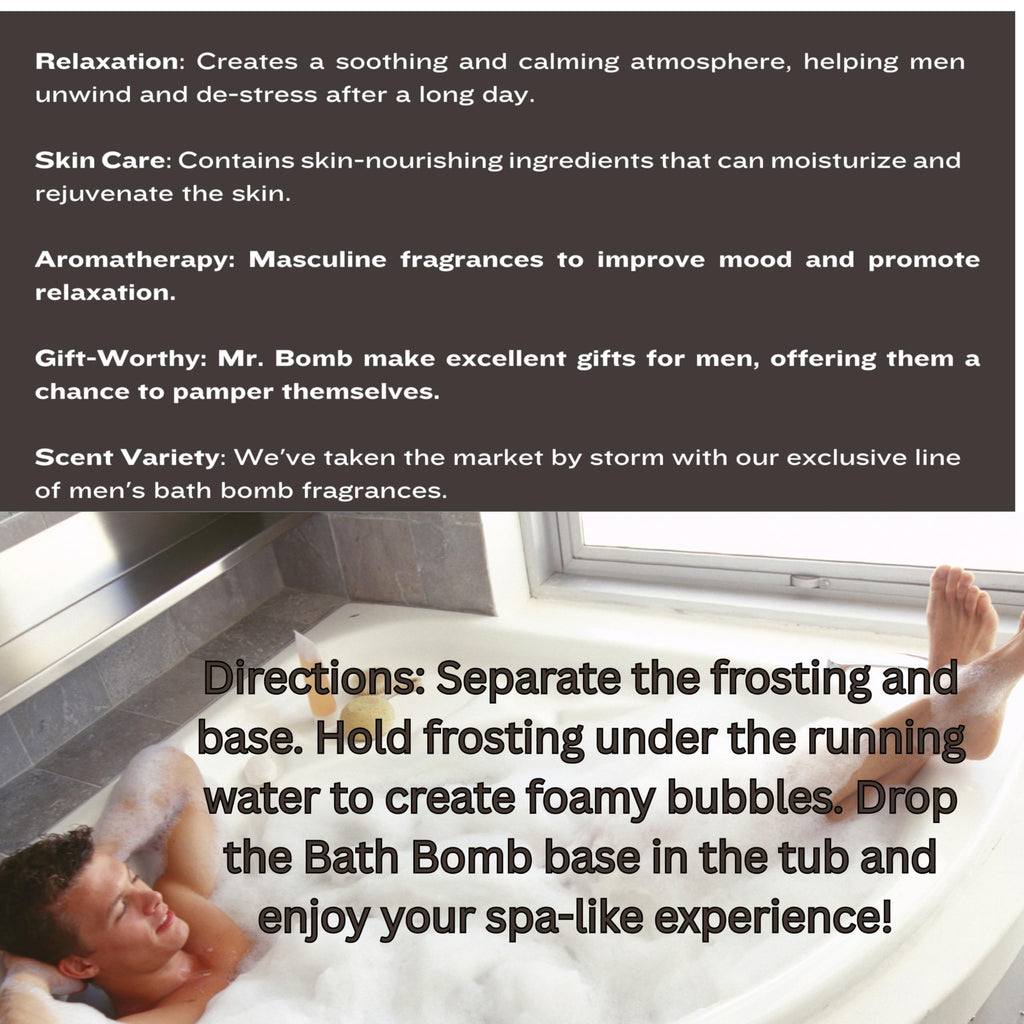 Mr. Bomb Valentines Day Mustache Bath Bombs for Men — 6-Pack Gift Set