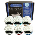 Mr. Bomb Valentines Day Mustache Bath Bombs for Men — 6-Pack Gift Set