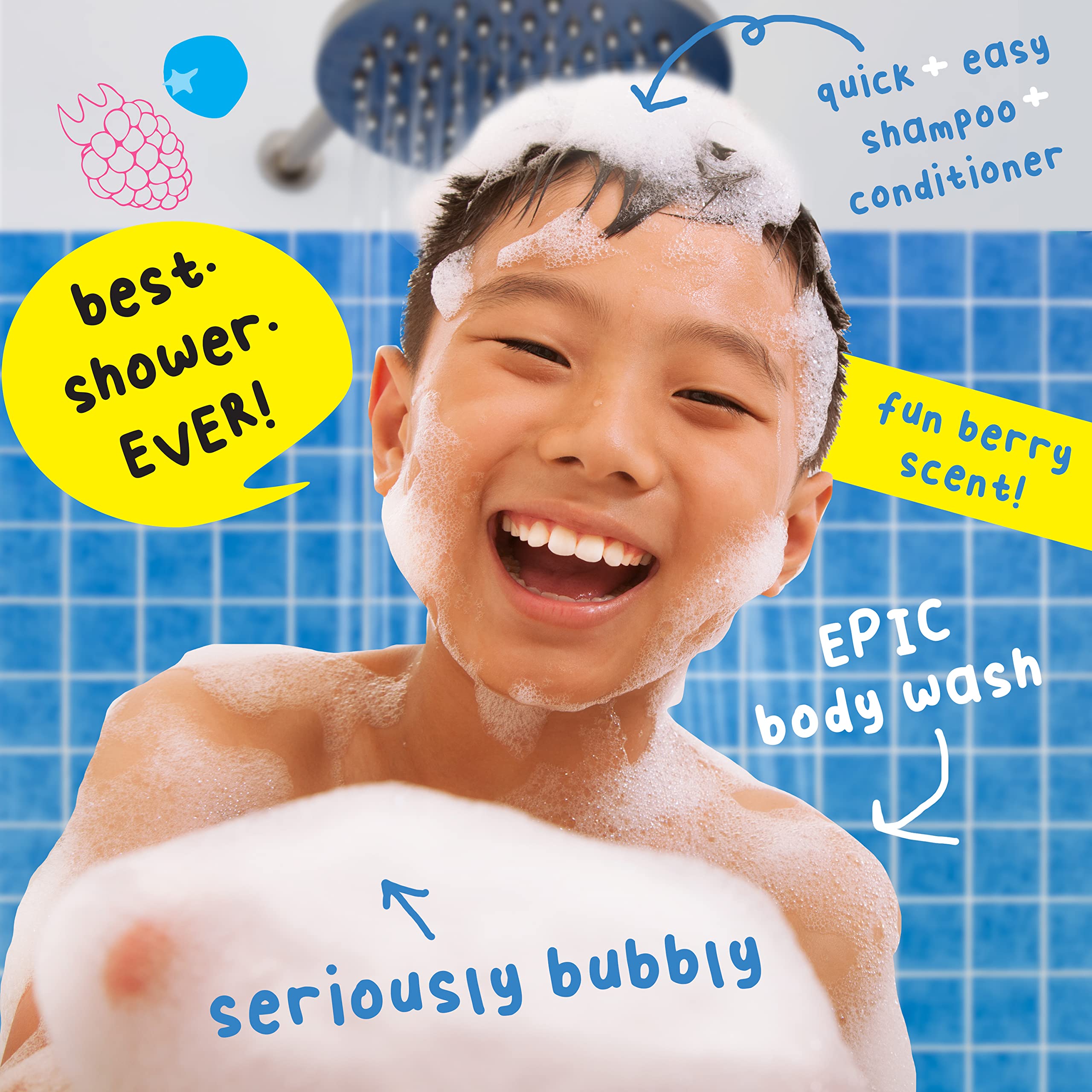 Mr. Bubble Berry Smooth 3-in-1 Body Wash, Shampoo & Conditioner – 3-Pack with Honey Moisturize