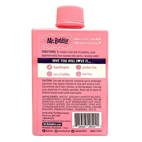 Mr. Bubble Original Bubble Bath – Bubblegum Scent, 8 oz Retro Bottle, 4-Pack