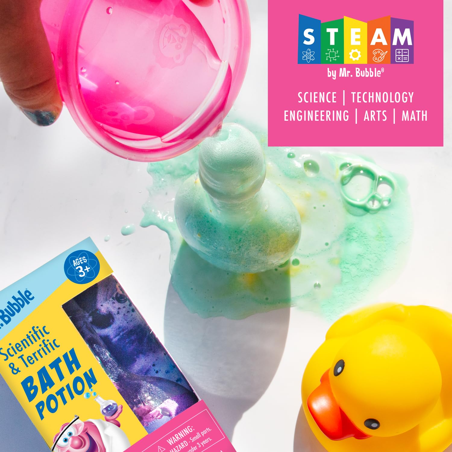 Mr. Bubble Kids Original Bath Bomb Potions – Colorful Fizzy Fun Bath Beaker Toys (Pack of 4)