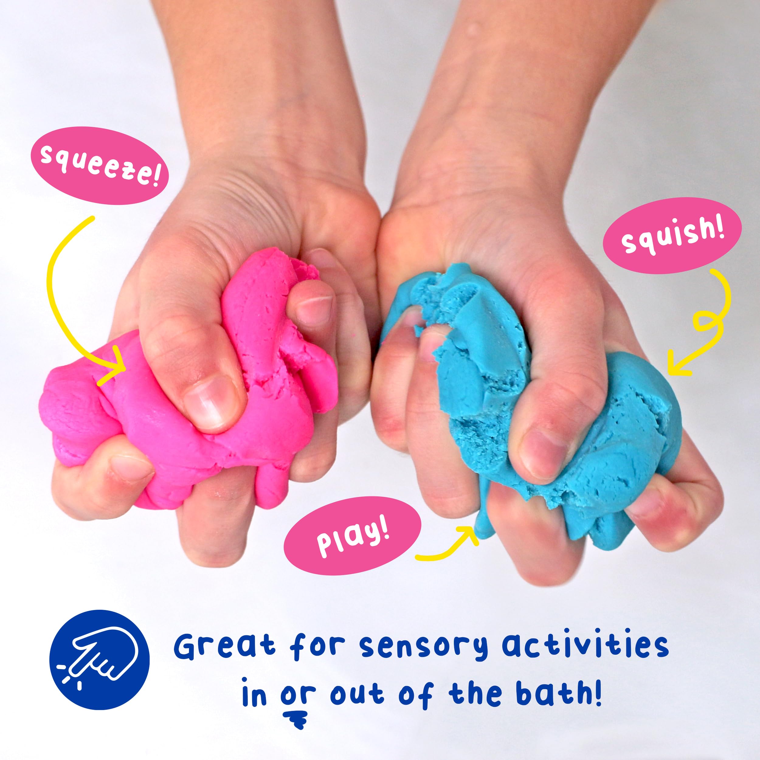 Mr. Bubble Soapy Bath Dough — 6-Pack with 3 Colors & Scents (Strawberry, Watermelon, Blueberry)