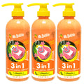 Mr. Bubble Spirited Citrus 3-in-1 Body Wash, Shampoo & Conditioner | Vitamin C Strengthen & Renew 3-Pack