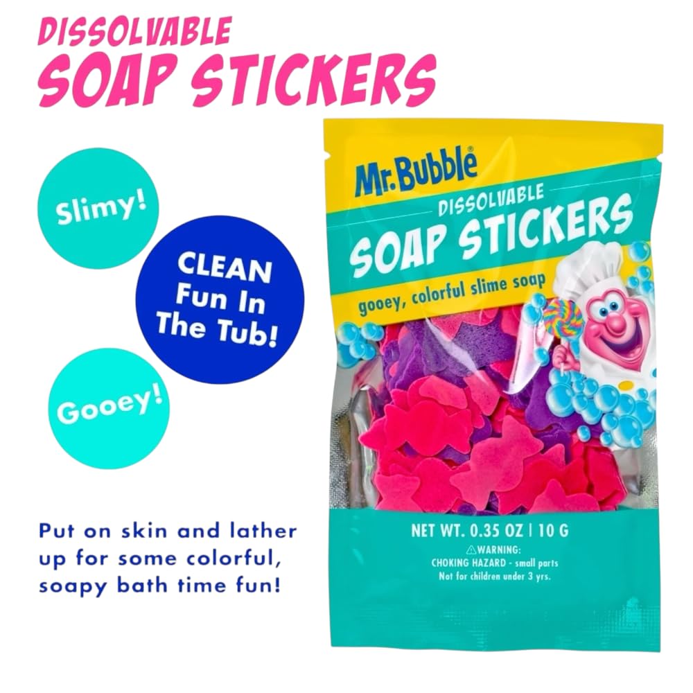 Mr Bubble Sweet Treats Bath Set — Lollipop Fizzer, Gummy Bear Bubble Bath, Bath Potion & Soap Stickers
