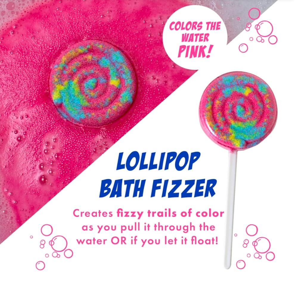 Mr Bubble Sweet Treats Bath Set — Lollipop Fizzer, Gummy Bear Bubble Bath, Bath Potion & Soap Stickers