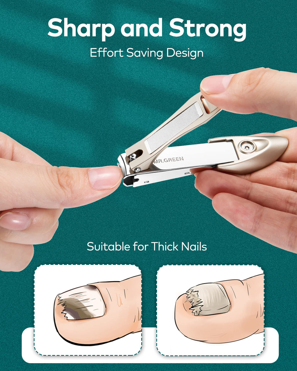 MR.GREEN Nail Clipper Set — 3-Piece Stainless Steel Manicure & Pedicure Kit in Pink