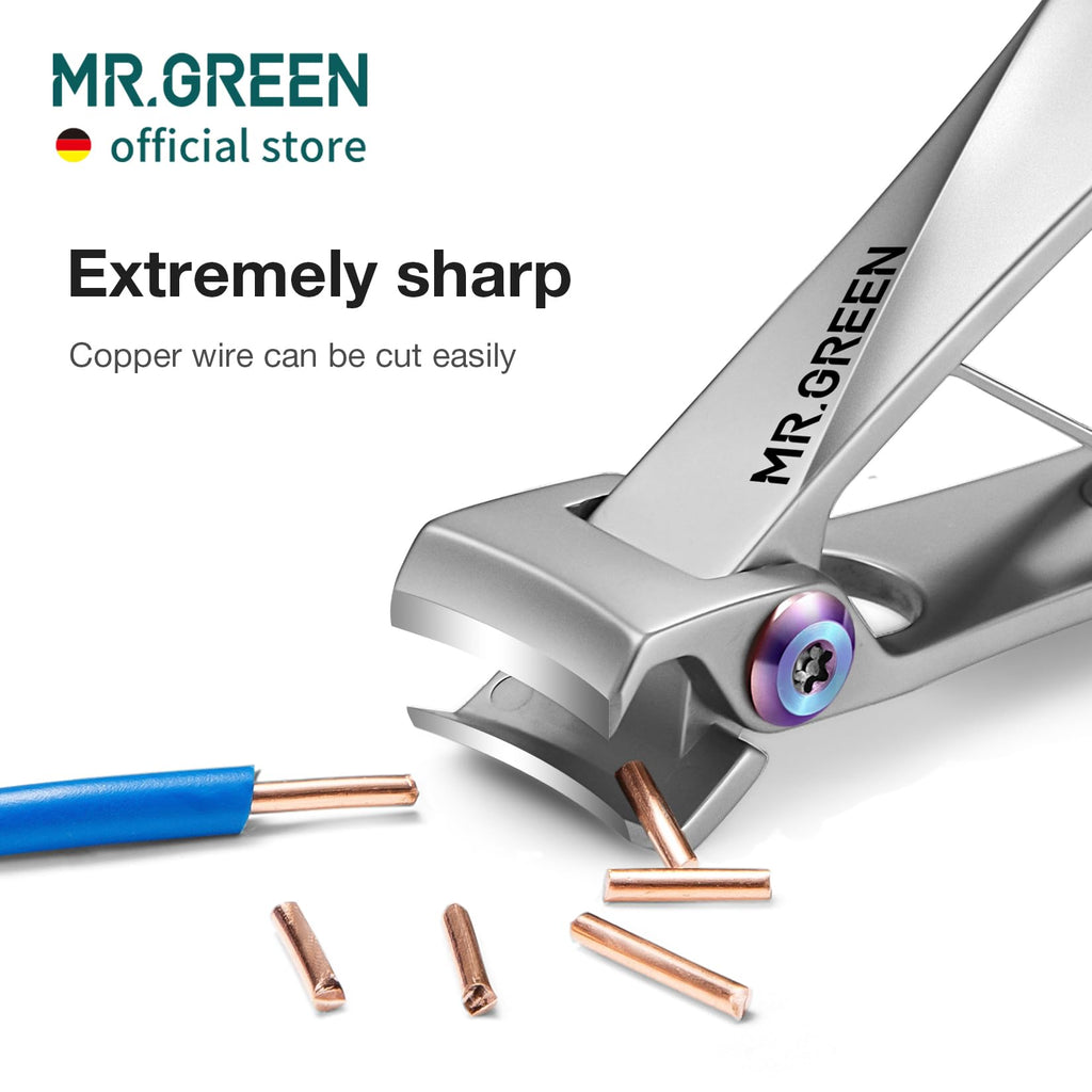 MR.GREEN Nail Clipper – Wide Jaw Stainless Steel Nail Cutter for Thick Nails