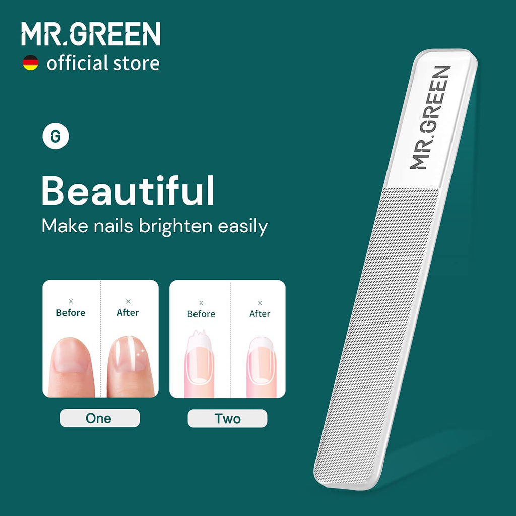 MR.GREEN Nail Clippers Curved Blades – Stainless Steel Nail Nippers with Glass File