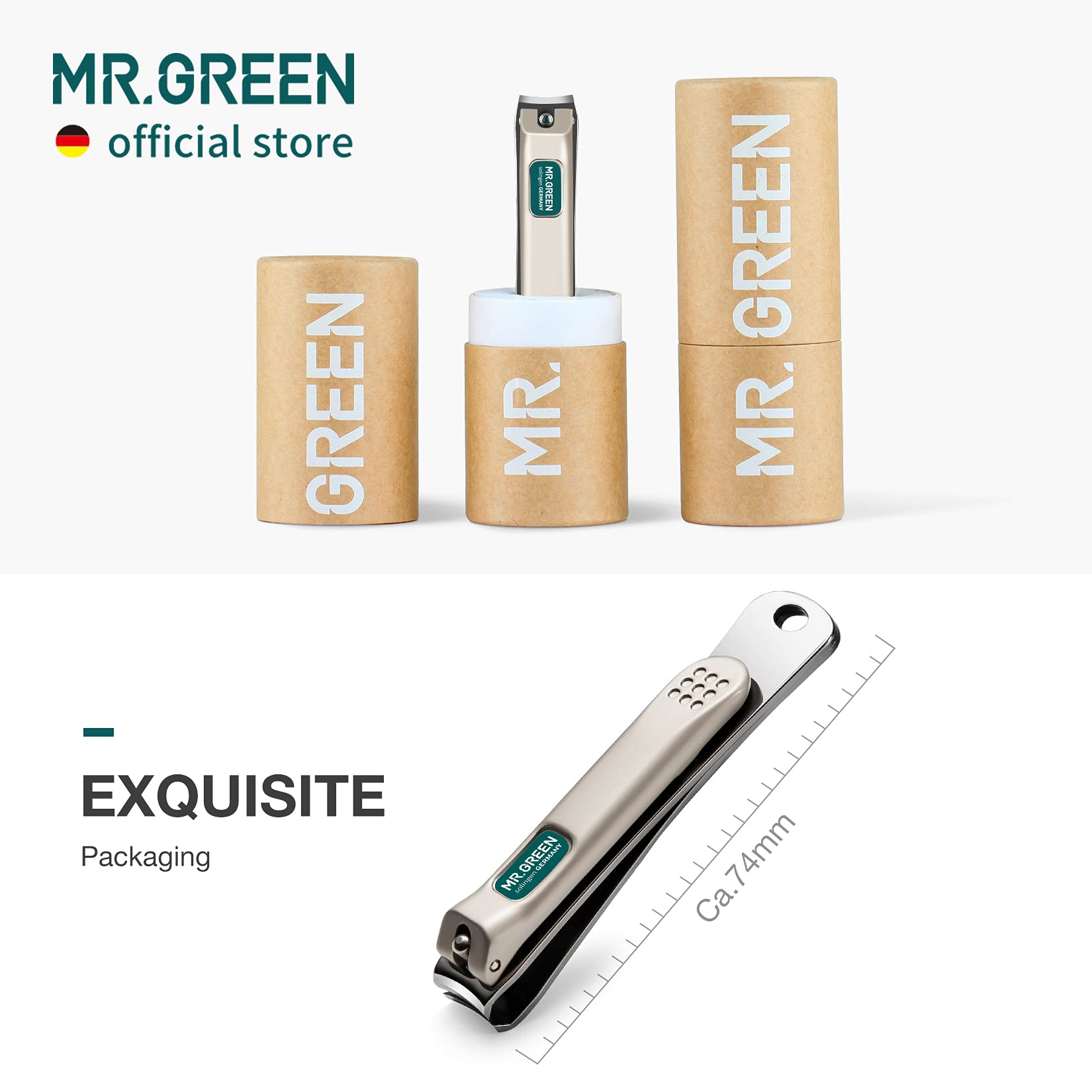 MR.GREEN Nail Clippers with Curved Blades – Stainless Steel Nail Nippers for Manicure & Pedicure (Medium)