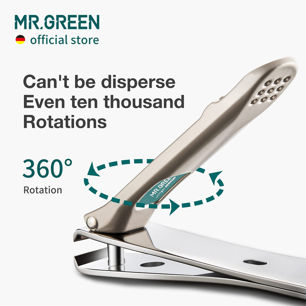 MR.GREEN Nail Clippers Curved Blades – Stainless Steel Nail Nippers with Glass File