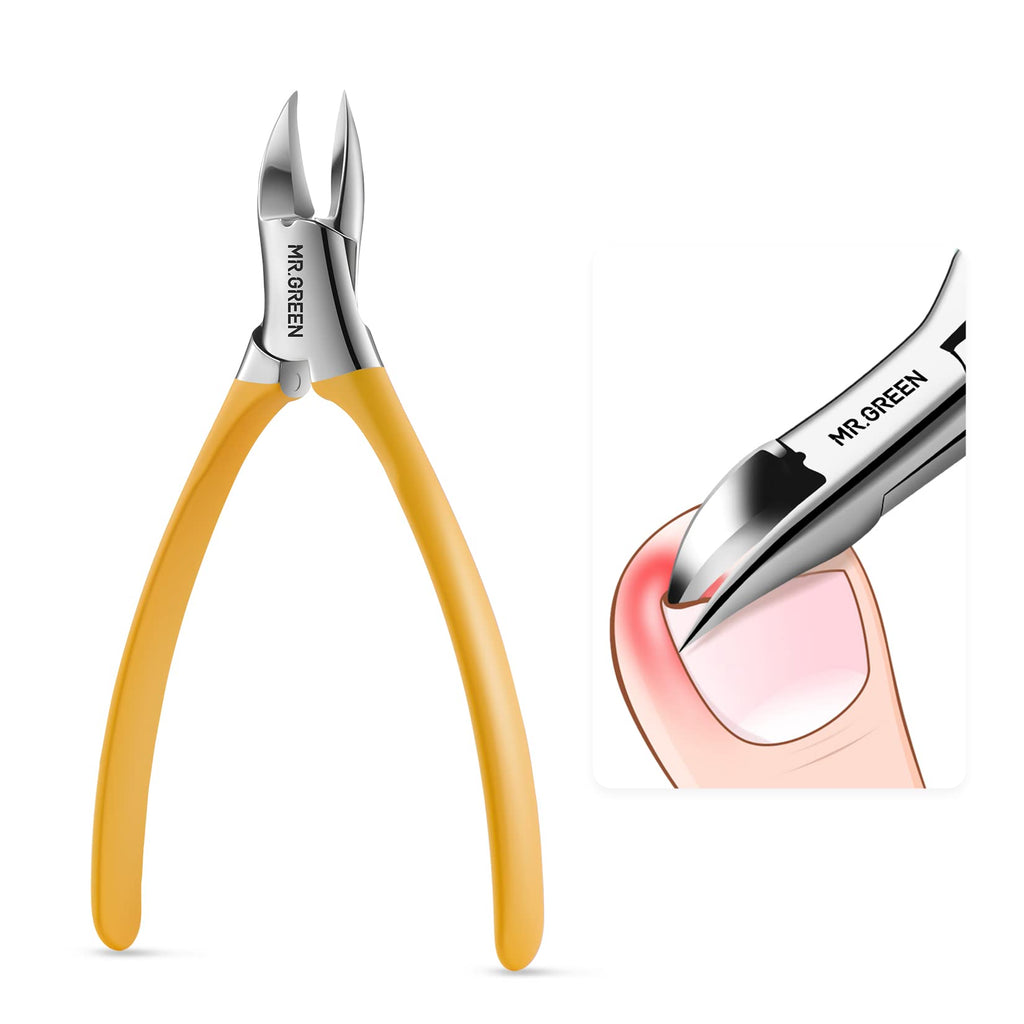 MR.GREEN Toenail Clippers – Stainless Steel Ingrown Nail Cutter for Thick Nails (Orange)
