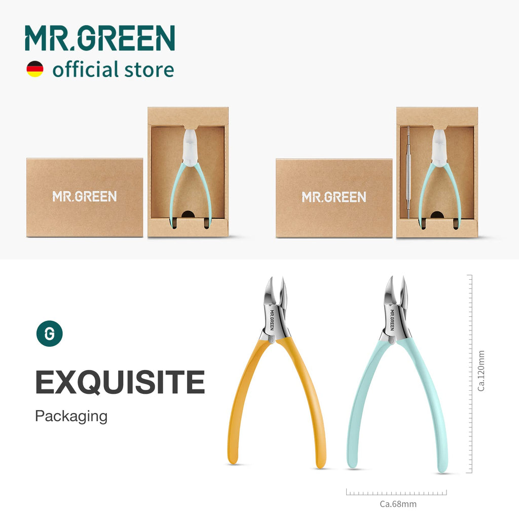 MR.GREEN Toenail Clippers – Stainless Steel Ingrown Nail Cutter for Thick Nails (Orange)