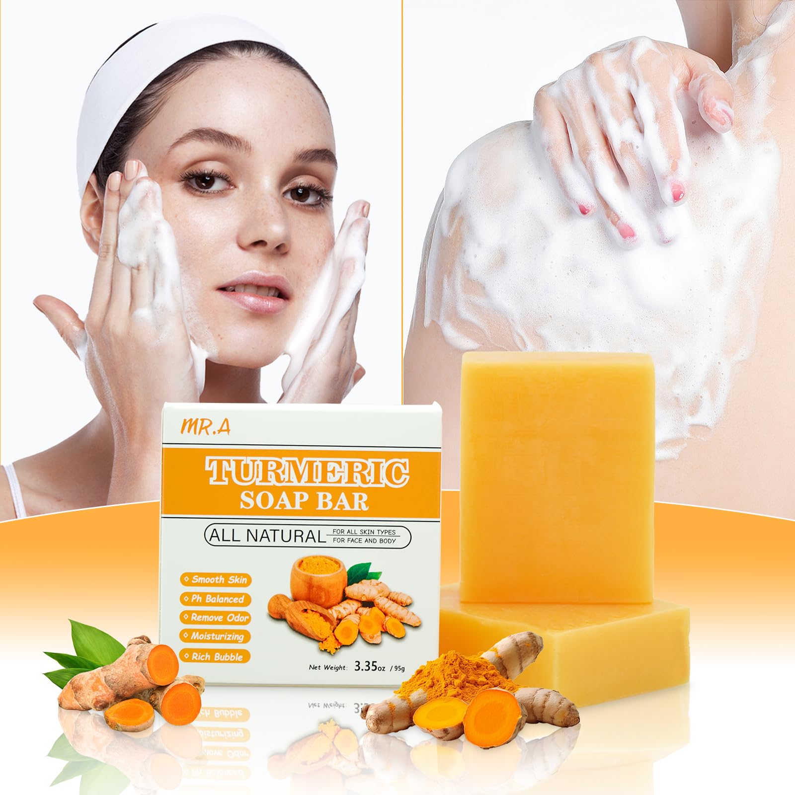 MR.A Turmeric Soap Bar & Turmeric Oil Set – Face & Body Care